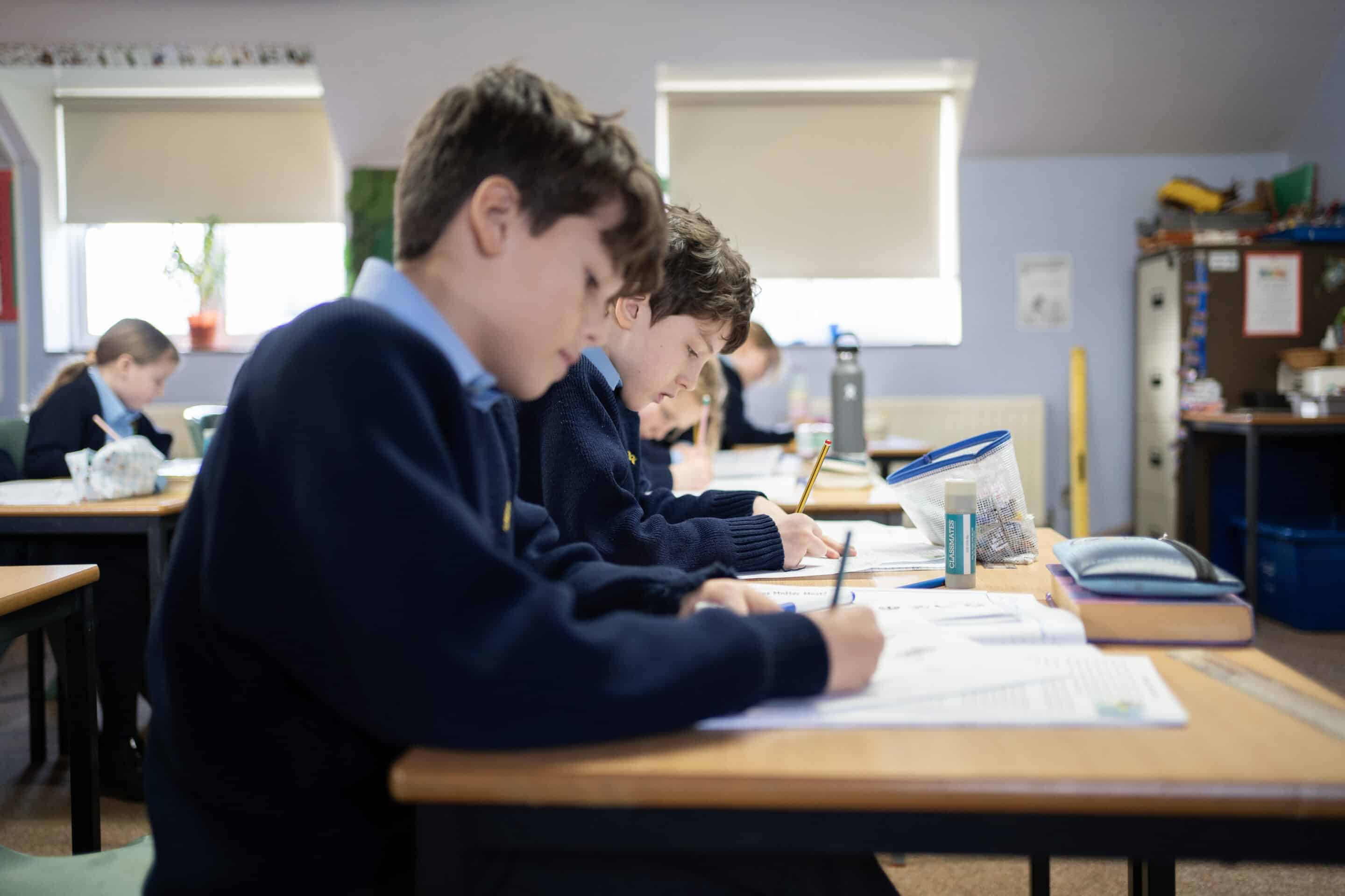 sibford juniors writing in class